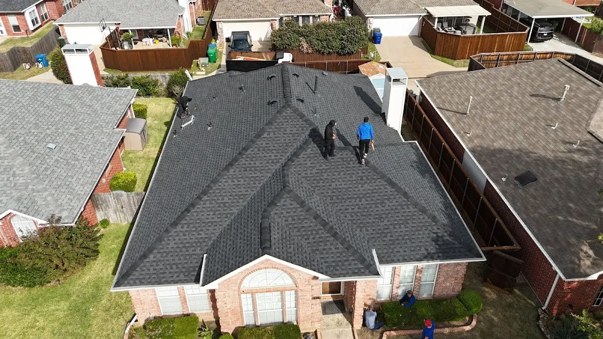Slate & Tile Roof Repair work in progress on a Coffeyville property